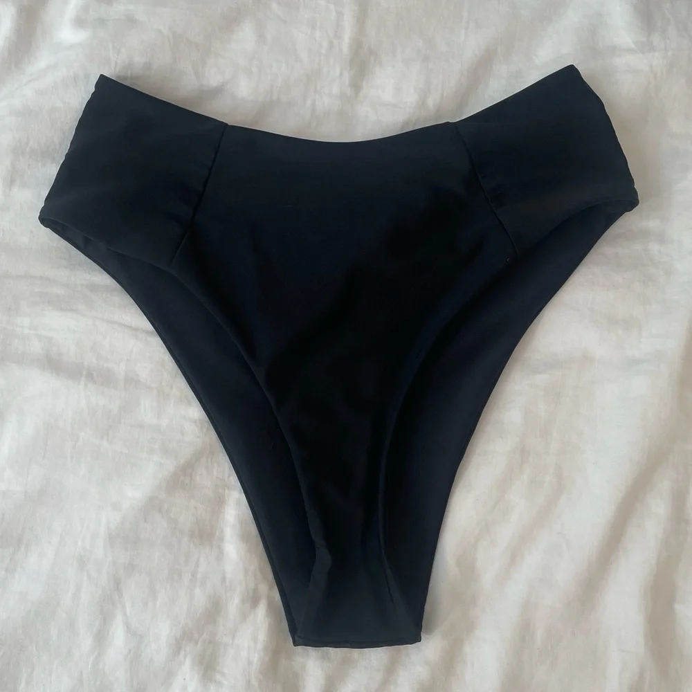 ⚡️SHEIN Bandeau High Waist Swimsuit Set Strapless Bikini Top Cheeky Bottoms | M - Picture 7 of 9